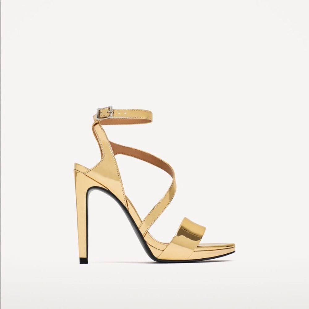 Zara gold high-heel